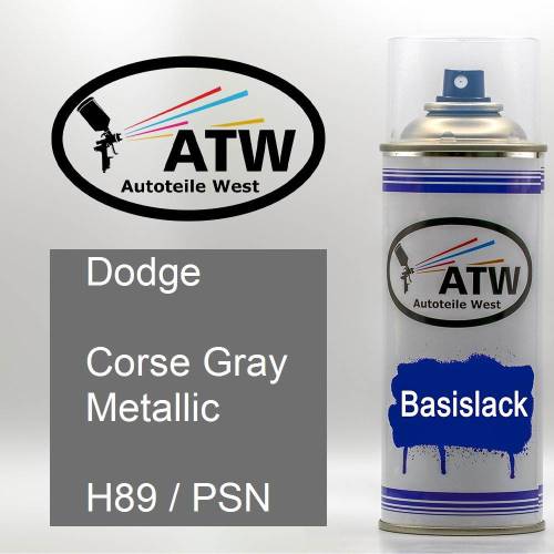 Dodge, Corse Gray Metallic, H89 / PSN: 400ml Sprühdose, von ATW Autoteile West.